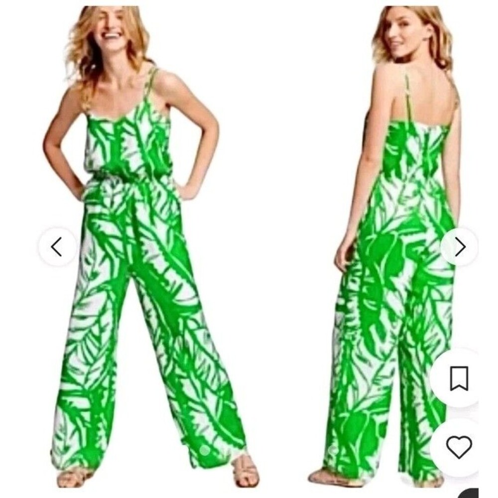 LILLY PULITZER FOR TARGET Green White Boom Boom Jumpsuit Women’s Size XS Resort